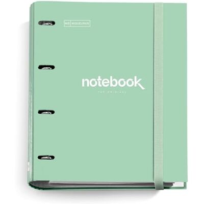 MIQUELRIUS Carpebloc A4 Emotions, Carpeta Archivador 4 anillas A4 + Recambio hojas cuadriculadas, Papel 90 g/m², Cierre goma, Carpesano cartón verde menta MIQUELRIUS Carpebloc A4 Emotions, Carpeta Archivador 4 anillas A4 + Recambio hojas cuadriculadas, Papel 90 g/m², Cierre goma, Carpesano cartón verde menta