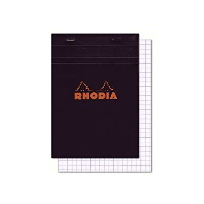Rhodia Bloc-Notes Agrafé N°14 Black 11x17 cm Petits Carreaux 80 Feuilles Détachables Papier Clairefontaine Blanc 80 g/m² Couverture en Carte Enduite Souple et Résistante Basics Rhodia Bloc-Notes Agrafé N°14 Black 11x17 cm Petits Carreaux 80 Feuilles Détachables Papier Clairefontaine Blanc 80 g/m² Couverture en Carte Enduite Souple et Résistante Basics