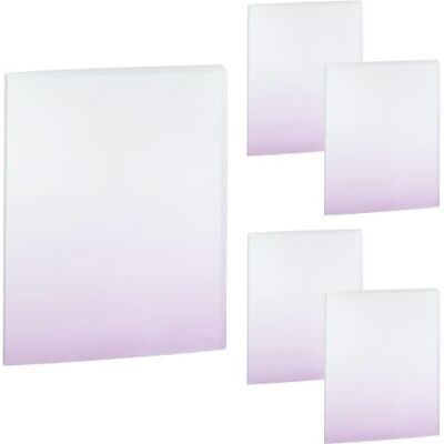 Idena 90385 Carpeta de presentación A4, 5 unidades con 20 bolsillos transparentes cada una, carpeta de presentación de plástico en blanco-morado, carpeta para certificados, documentos y mucho más. Idena 90385 Carpeta de presentación A4, 5 unidades con 20 bolsillos transparentes cada una, carpeta de presentación de plástico en blanco-morado, carpeta para certificados, documentos y mucho más.