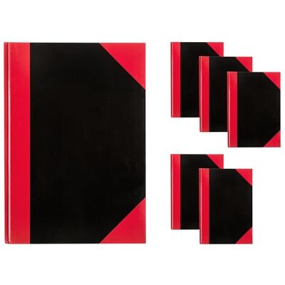 Idena 90455 Cuaderno A5, 6 unidades, cuaderno cuadriculado con 96 hojas, 70 g/m², tapa dura en rojo y negro Idena 90455 Cuaderno A5, 6 unidades, cuaderno cuadriculado con 96 hojas, 70 g/m², tapa dura en rojo y negro