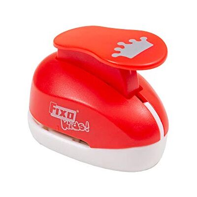FIXO , Perforadora Con Formas Corona Mediana 2 5cm Unisex Niños, Rojo, 14 Cm FIXO , Perforadora Con Formas Corona Mediana 2 5cm Unisex Niños, Rojo, 14 Cm