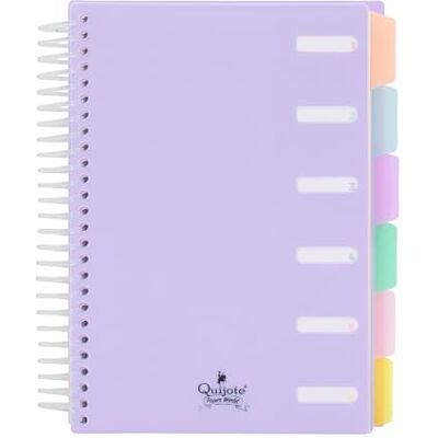 Starplast Bloc Libreta A5 Con Separadores Cuadriculado 5x5mm, Espiral transparente, tapa plástico, 120 hojas, 4 colores Lila Starplast Bloc Libreta A5 Con Separadores Cuadriculado 5x5mm, Espiral transparente, tapa plástico, 120 hojas, 4 colores Lila