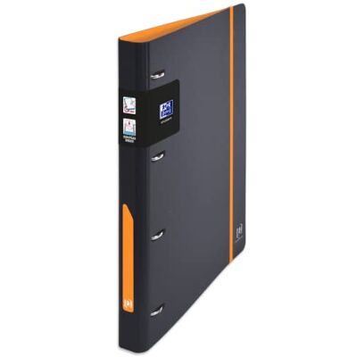 Oxford – Lote de 14 carpetas de anillas europeas Binder para estudiantes A4, espalda 30 mm, 4 anillos en D, cubierta de polietileno expandido, bicolor, negro/naranja Oxford – Lote de 14 carpetas de anillas europeas Binder para estudiantes A4, espalda 30 mm, 4 anillos en D, cubierta de polietileno expandido, bicolor, negro/naranja
