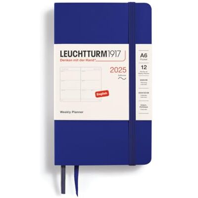LEUCHTTURM1917 Agenda semanal 2025, bolsillo A6, tapa blanda, planificador de 12 meses, a rayas, tinta inglesa LEUCHTTURM1917 Agenda semanal 2025, bolsillo A6, tapa blanda, planificador de 12 meses, a rayas, tinta inglesa
