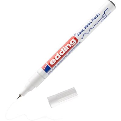 Edding 780 marcador de tinta opaca brillante blanco 1 rotulador punta extrafina 0,8 mm rotulador brillante efecto lacado para vidrio, piedras, madera, plástico, papel color permanente Edding 780 marcador de tinta opaca brillante blanco 1 rotulador punta extrafina 0,8 mm rotulador brillante efecto lacado para vidrio, piedras, madera, plástico, papel color permanente