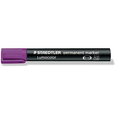STAEDTLER Lumocolor 350-6. Rotuladores permanentes con punta biselada. Caja con 10 marcadores de color violeta. STAEDTLER Lumocolor 350-6. Rotuladores permanentes con punta biselada. Caja con 10 marcadores de color violeta.