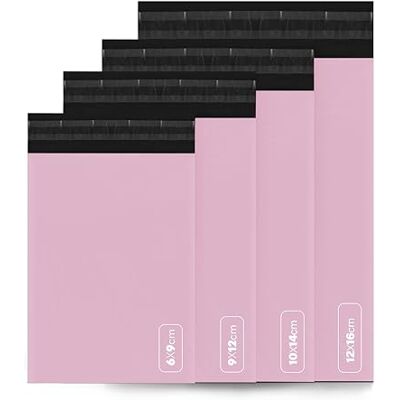 delka Bolsas de correo, 100 bolsas de polietileno rosa de tamaño mixto, sobres de envío resistentes al desgarro para ropa, documentos, fuerte adhesivo autoadhesivo, impermeables y ligeras, color rosa delka Bolsas de correo, 100 bolsas de polietileno rosa de tamaño mixto, sobres de envío resistentes al desgarro para ropa, documentos, fuerte adhesivo autoadhesivo, impermeables y ligeras, color rosa