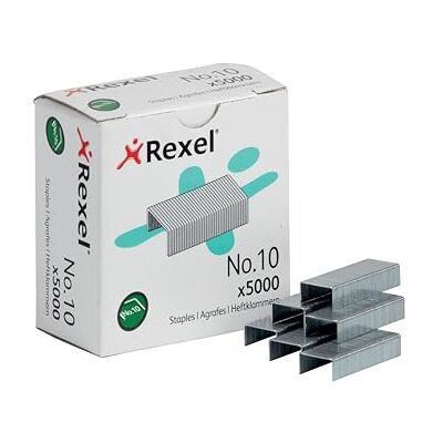 Rexel Grapas 10 de acero de precisión, sin interferencias, 20 x 5000 unidades, 6005 Rexel Grapas 10 de acero de precisión, sin interferencias, 20 x 5000 unidades, 6005