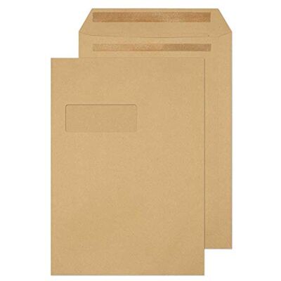 Blake Everyday sobres C4 (32.4 x 22.9cm) 250 unidades 120 g/m² sobres kraft autoadhesivos con ventana papelería para oficinas y manualidades modelo Blake Everyday sobres C4 (32.4 x 22.9cm) 250 unidades 120 g/m² sobres kraft autoadhesivos con ventana papelería para oficinas y manualidades modelo