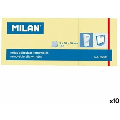 MILAN Notas Adhesivas 3 in 1 Amarillo 38 x 50 mm (10 Unidades) MILAN Notas Adhesivas 3 in 1 Amarillo 38 x 50 mm (10 Unidades)