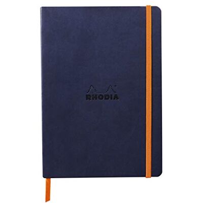Rhodia – Cuaderno flexible A5 (14,8 x 21 cm, 160 páginas, papel Clairefontaine marfil 90 g/m2, cierre elástico, cobertura de piel sintética – rodiarama Rhodia – Cuaderno flexible A5 (14,8 x 21 cm, 160 páginas, papel Clairefontaine marfil 90 g/m2, cierre elástico, cobertura de piel sintética – rodiarama