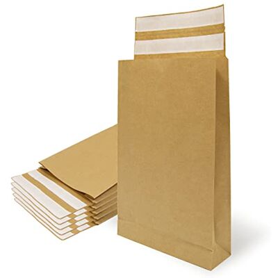 OFITURIA Sobres de Papel Kraft con Doble Tira de Silicona de 3 Fuelles para Envíos y Empaquetados. Bolsas de Papel para Enviar Ropa, Complementos, Decoración o Regalos OFITURIA Sobres de Papel Kraft con Doble Tira de Silicona de 3 Fuelles para Envíos y Empaquetados. Bolsas de Papel para Enviar Ropa, Complementos, Decoración o Regalos