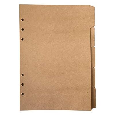 Zelten Divisores de papel y PP para 8.5"/6" A5/A6 6 agujeros cubierta anillo carpeta (Divider Paper Kraft Paper, A6/17cm*10cm/6 Inch) Zelten Divisores de papel y PP para 8.5"/6" A5/A6 6 agujeros cubierta anillo carpeta (Divider Paper Kraft Paper, A6/17cm*10cm/6 Inch)