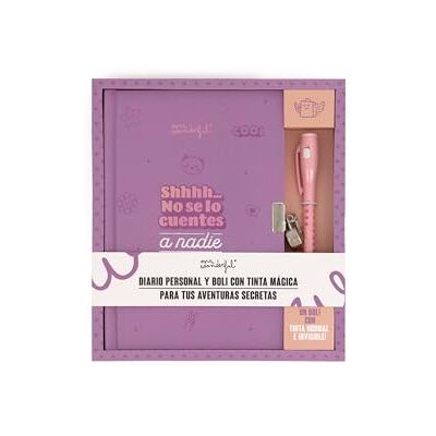 Mr. Wonderful Diario personal + boli con tinta normal e invisible Shhhh… no se lo cuentes a nadie Diario personal con 224 páginas Mr. Wonderful Diario personal + boli con tinta normal e invisible Shhhh… no se lo cuentes a nadie Diario personal con 224 páginas