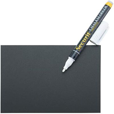 SECURIT Set de 20 Etiquetas de Pizarra Formato A6 Negro SECURIT Set de 20 Etiquetas de Pizarra Formato A6 Negro