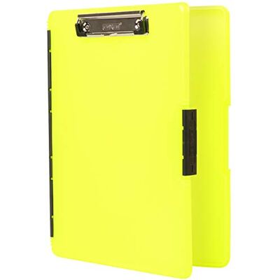 Dexas Slimcase 2 Portapapeles con apertura lateral, color amarillo neón Dexas Slimcase 2 Portapapeles con apertura lateral, color amarillo neón