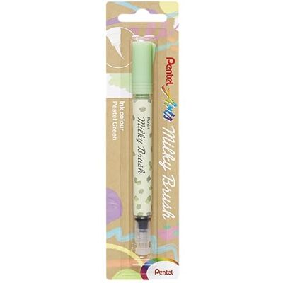 Pentel XGFH-PKX Milky Brush Rotulador con pincel líquido de secado mate, color pastel verde pastel, 1 unidad = 5 unidades en blíster Pentel XGFH-PKX Milky Brush Rotulador con pincel líquido de secado mate, color pastel verde pastel, 1 unidad = 5 unidades en blíster