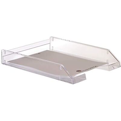 Archivo 2000 Bandeja apilable organizadora para documentos en formato A4 y folio, color cristal Archivo 2000 Bandeja apilable organizadora para documentos en formato A4 y folio, color cristal