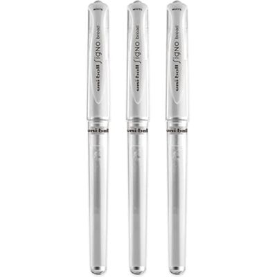 Uni-Ball UM-153 Signo Broad Point Gel Pen White Boligrafo de Gel Punta Gruesa 1mm (Pack de3) Uni-Ball UM-153 Signo Broad Point Gel Pen White Boligrafo de Gel Punta Gruesa 1mm (Pack de3)