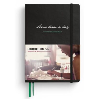 LEUCHTTURM1917 Some Lines A Day, Libro de 5 años, Medium A5, Tapa Dura, 5 years Memories, Negro LEUCHTTURM1917 Some Lines A Day, Libro de 5 años, Medium A5, Tapa Dura, 5 years Memories, Negro