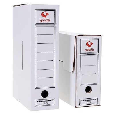 Grafoplas Grafoplás Pack de 10 Cajas de Archivo Definivo Folio Cartón Microcanal Impreso 2 Frentes Fácil Montaje Perfecto para Organizar Documentos Grafoplas Grafoplás Pack de 10 Cajas de Archivo Definivo Folio Cartón Microcanal Impreso 2 Frentes Fácil Montaje Perfecto para Organizar Documentos