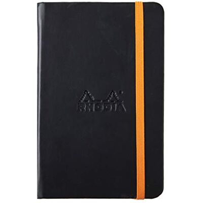 Rhodia Carnet Rigide Noir A6 Ligné 192 pages Papier Clairefontaine Ivoire 90 g/m² Marque-Page, Fermeture Élastique Couverture Simili Cuir Collection rama Rhodia Carnet Rigide Noir A6 Ligné 192 pages Papier Clairefontaine Ivoire 90 g/m² Marque-Page, Fermeture Élastique Couverture Simili Cuir Collection rama