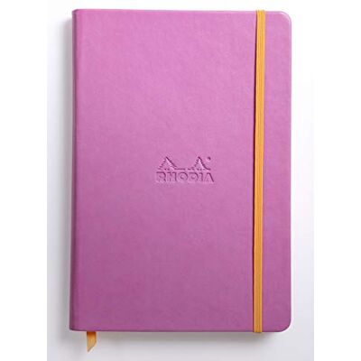 Rhodia Cuaderno con goma elástica 118722 C Book rama, 96 hojas, color flieder A5 Rhodia Cuaderno con goma elástica 118722 C Book rama, 96 hojas, color flieder A5