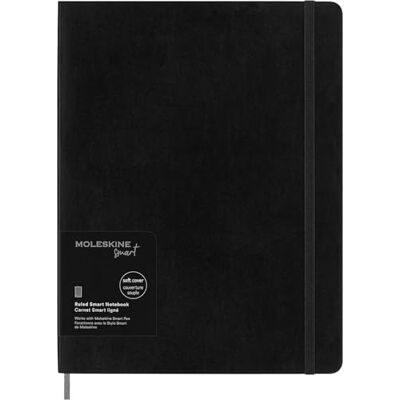 Moleskine Smart Notebook, Sistema de Escritura Inteligente, Cuaderno Digital de Tapa Blanda, Páginas a Rayas y Cierre Elástico, Tamaño XL 19 x 25, Color Negro Moleskine Smart Notebook, Sistema de Escritura Inteligente, Cuaderno Digital de Tapa Blanda, Páginas a Rayas y Cierre Elástico, Tamaño XL 19 x 25, Color Negro