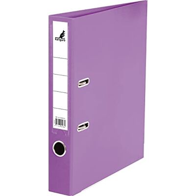 Kangaro Carpeta de plástico de polipropileno de 5 cm de ancho DIN A4, color morado (carpeta de anillas, carpeta de palanca, carpeta de cartas) Kangaro Carpeta de plástico de polipropileno de 5 cm de ancho DIN A4, color morado (carpeta de anillas, carpeta de palanca, carpeta de cartas)