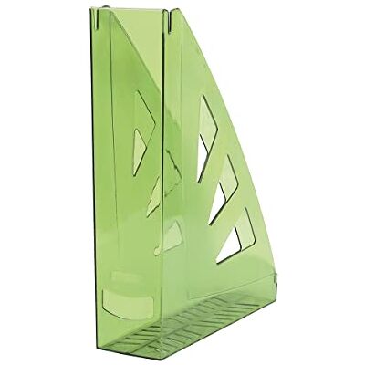 OFFICER PRODUCTS Office Products Revistero (10 unidades, A4), color verde transparente, plástico duro, calado, organizador de escritorio para revistas, irrompible OFFICER PRODUCTS Office Products Revistero (10 unidades, A4), color verde transparente, plástico duro, calado, organizador de escritorio para revistas, irrompible
