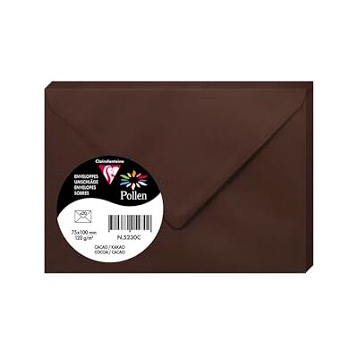 Clairefontaine 5230 °C polen sobres (20 unidades, 7,5 x 10 cm, cacao Clairefontaine 5230 °C polen sobres (20 unidades, 7,5 x 10 cm, cacao