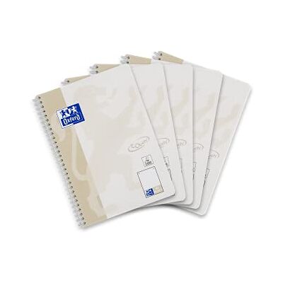 Oxford Touch Collegeblock B5 Cuaderno (17,6 x 25 cm, 160 páginas, 5 unidades), color gris claro Oxford Touch Collegeblock B5 Cuaderno (17,6 x 25 cm, 160 páginas, 5 unidades), color gris claro