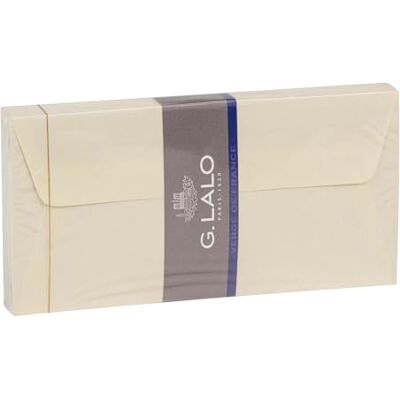G. Lalo Lalo Un paquet sous film de 25 enveloppes adhésives doublées 11x22 cm en Papier vergé de France, Ivoire G. Lalo Lalo Un paquet sous film de 25 enveloppes adhésives doublées 11x22 cm en Papier vergé de France, Ivoire