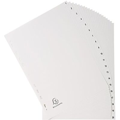 Exacompta Separadores de tarjetas (A4, 20 unidades) Exacompta Separadores de tarjetas (A4, 20 unidades)