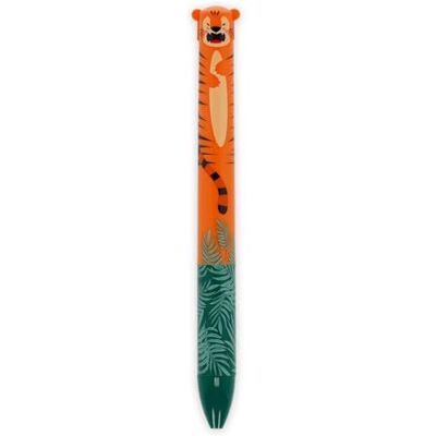 Legami Bolígrafo bicolor, tema Tiger, tinta azul y naranja, Click&Clack, ideal para la escuela, la oficina y el hogar, bicolor, punta de 1 mm de diámetro Legami Bolígrafo bicolor, tema Tiger, tinta azul y naranja, Click&Clack, ideal para la escuela, la oficina y el hogar, bicolor, punta de 1 mm de diámetro
