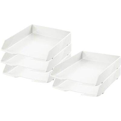 HAN Bandeja para cartas Wave Exclusive – 5 unidades, puristas, elegantes, elegantes y de alto brillo, estilo exclusivo para escritorio, color blanco, HAN Bandeja para cartas Wave Exclusive – 5 unidades, puristas, elegantes, elegantes y de alto brillo, estilo exclusivo para escritorio, color blanco,