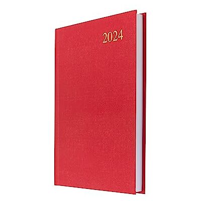 Collins Debden Essential Agenda diaria 2024 tamaño A5, papel reciclado ecológico, totalmente reciclable, diario y planificador de 2024 página por día, uso académico y personal (tamaño A5, rojo) Collins Debden Essential Agenda diaria 2024 tamaño A5, papel reciclado ecológico, totalmente reciclable, diario y planificador de 2024 página por día, uso académico y personal (tamaño A5, rojo)