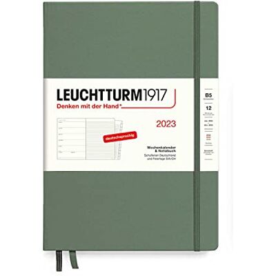LEUCHTTURM1917 calendario semanal y cuaderno de notas Composition (B5) 2023, 12 meses, oliva, alemán LEUCHTTURM1917 calendario semanal y cuaderno de notas Composition (B5) 2023, 12 meses, oliva, alemán