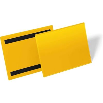 Durable Bolsa de identificación magnética A5 transversal, paquete de 50, amarillo Durable Bolsa de identificación magnética A5 transversal, paquete de 50, amarillo