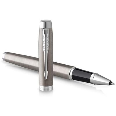 PARKER IM Bolígrafo roller acero inoxidable con detalles cromados punta fina con tinta negra caja para regalo PARKER IM Bolígrafo roller acero inoxidable con detalles cromados punta fina con tinta negra caja para regalo