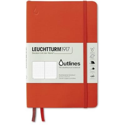 LEUCHTTURM1917 Libreta Outlines, Tapas flexsibles, Paperback (B6+), 89 páginas numeradas, Papel de cartas náuticas de 150g/m, Signal Naranja LEUCHTTURM1917 Libreta Outlines, Tapas flexsibles, Paperback (B6+), 89 páginas numeradas, Papel de cartas náuticas de 150g/m, Signal Naranja