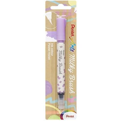 Pentel XGFH-PVX Milky Brush Rotulador con pincel líquido, color pastel de secado mate, color morado pastel, 1 unidad = 5 unidades en blíster Pentel XGFH-PVX Milky Brush Rotulador con pincel líquido, color pastel de secado mate, color morado pastel, 1 unidad = 5 unidades en blíster