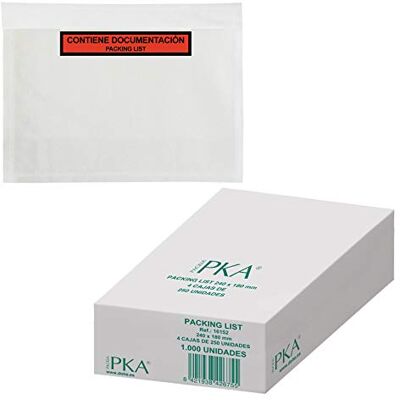 DOHE Packing List (1.000 uds.) Tamaño 240x180 mm, Sobres Transparentes de Plástico, Envío de Documentos, Transporte y Logística, Autoadhesivos Resistentes, Material de Oficina DOHE Packing List (1.000 uds.) Tamaño 240x180 mm, Sobres Transparentes de Plástico, Envío de Documentos, Transporte y Logística, Autoadhesivos Resistentes, Material de Oficina