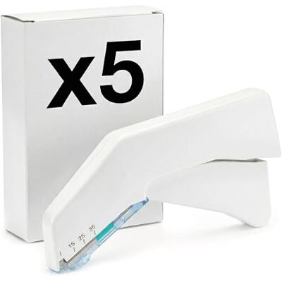 KMINA Grapadora para Sutura Cutánea (5 Unidades), 35 Grapas Estériles, Acero Inoxidable, Diseño Ergonómico, Libre de Látex, Apertura Fácil, Pack con Envases Individuales KMINA Grapadora para Sutura Cutánea (5 Unidades), 35 Grapas Estériles, Acero Inoxidable, Diseño Ergonómico, Libre de Látex, Apertura Fácil, Pack con Envases Individuales