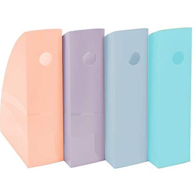 Exacompta Juego de 4 revisteros neutros en formato A4 +, estable y de gran capacidad 266x305x328 mm MAG-CUBE Pastel brillante Exacompta Juego de 4 revisteros neutros en formato A4 +, estable y de gran capacidad 266x305x328 mm MAG-CUBE Pastel brillante