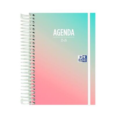 Oxford Gradient, Agenda 2025 2026, Día por Página, Tapa Extradura, 12x18 cm, Español, Diseño Ocean Oxford Gradient, Agenda 2025 2026, Día por Página, Tapa Extradura, 12x18 cm, Español, Diseño Ocean