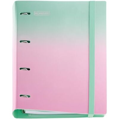 Miquelrius Carpeta de 4 Anillas A4 Polyfoam, Gradient Mint y Rosa Archivador con Recambio de 100 Hojas Cuadriculadas, Papel 90 g/m², 4 Separadores, Sobre de Polipropileno, Cierre de Goma Miquelrius Carpeta de 4 Anillas A4 Polyfoam, Gradient Mint y Rosa Archivador con Recambio de 100 Hojas Cuadriculadas, Papel 90 g/m², 4 Separadores, Sobre de Polipropileno, Cierre de Goma