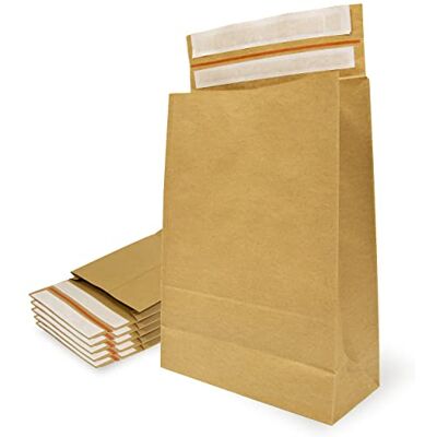 OFITURIA Sobres de Papel Kraft con Doble Tira de Silicona de 3 Fuelles para Envíos y Empaquetados. Bolsas de Papel para Enviar Ropa, Complementos, Decoración o Regalos OFITURIA Sobres de Papel Kraft con Doble Tira de Silicona de 3 Fuelles para Envíos y Empaquetados. Bolsas de Papel para Enviar Ropa, Complementos, Decoración o Regalos