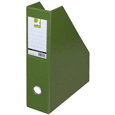 Q-Connect Revistero de PVC A4/76, color verde, archivador de documentos, tipo A4/75, plegable, material: cartón, PVC, revestimiento, doble cara, etiqueta, ambos lados, color-verde/formato-A4 Q-Connect Revistero de PVC A4/76, color verde, archivador de documentos, tipo A4/75, plegable, material: cartón, PVC, revestimiento, doble cara, etiqueta, ambos lados, color-verde/formato-A4