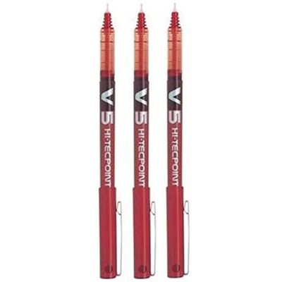 PILOT o BX V5 Rojo Hi-Tecpoint Extra Fino Rollerball Pluma 0.5mm Punta Punta 0.3mm Anchura Línea (Paquete De 3) PILOT o BX V5 Rojo Hi-Tecpoint Extra Fino Rollerball Pluma 0.5mm Punta Punta 0.3mm Anchura Línea (Paquete De 3)